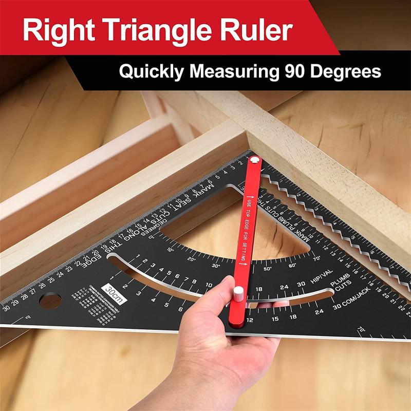 7/12 Inch Carpentry Triangle Ruler Adjustable Multi Function Carpenter Layout Square Woodworking