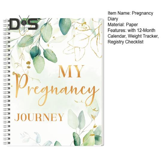 Těhotenský deník poprvé maminky se samolepkami Kapsy na památku Plánovač těhotenství s milníky kalendáře Kontrolní seznamy