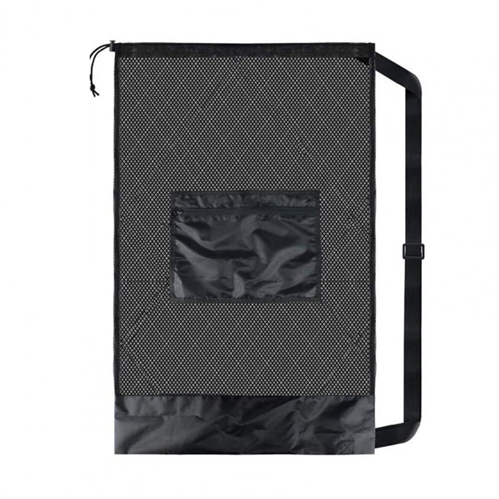 Mesh Soccer Ball Bag Extra Large Drawstring Basketball Storage Bag with Zipper Pocket Volleyball Football Net Pack Gym Bags
