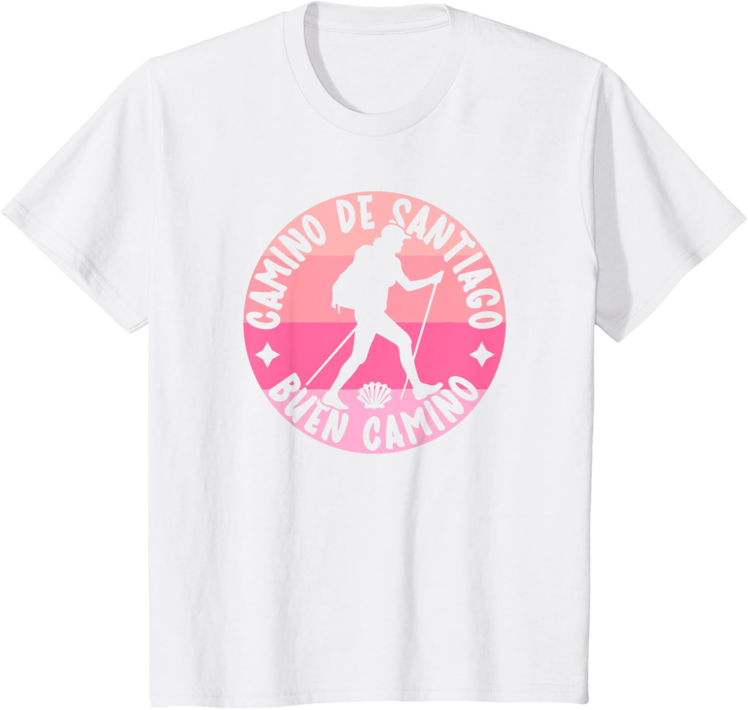 Camino De Santiago Way of St. James T-Shirt Short Sleeve Casual 100% Cotton Shift S