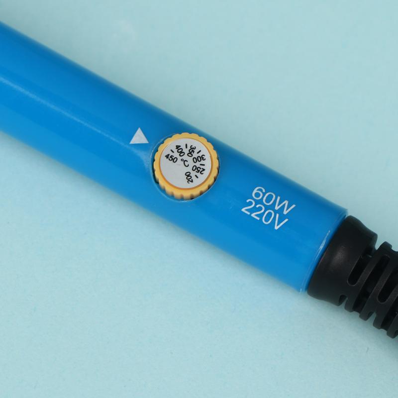 15Pcs Kit 220V 60W Soldering Iron Kit 450°C Adjustable Temperature Welding Tool Set With Solder Sucker Tin Wire Eu Plug