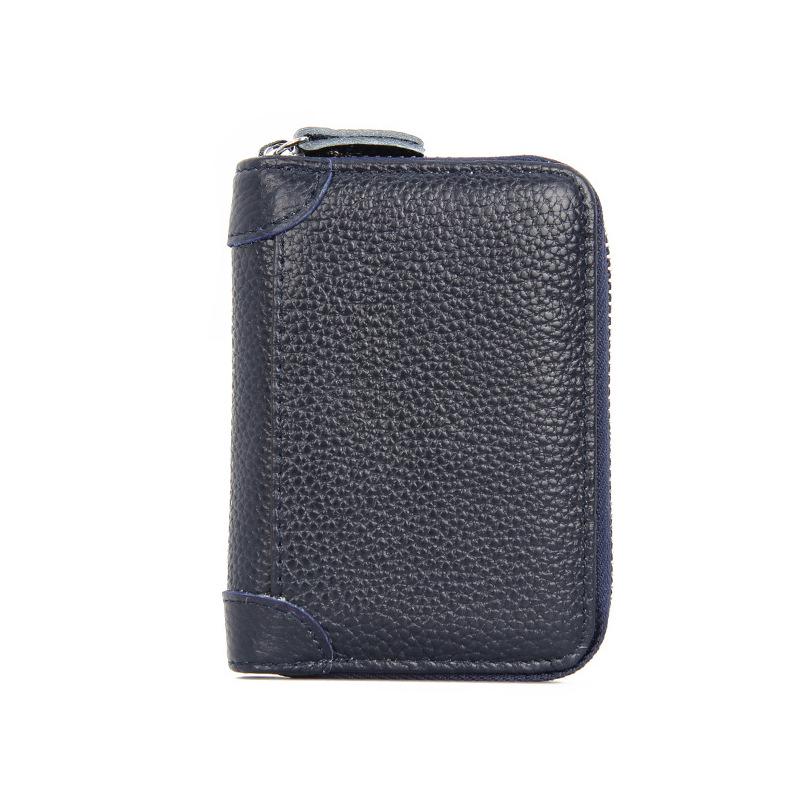 Women's RFID Multi-Slot Accordion Cowhide Card Holder with Anti-Theft Protection