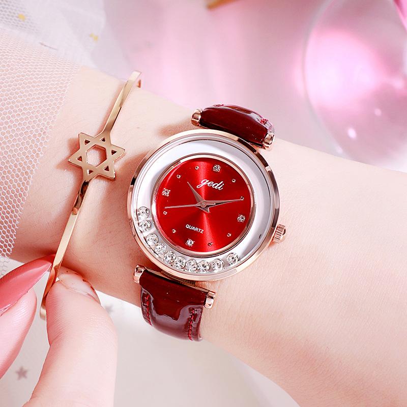 CQ369 Flowing rhinestone Women watch waterproof student watch light luxury quartz watch clock giftwatches for woman