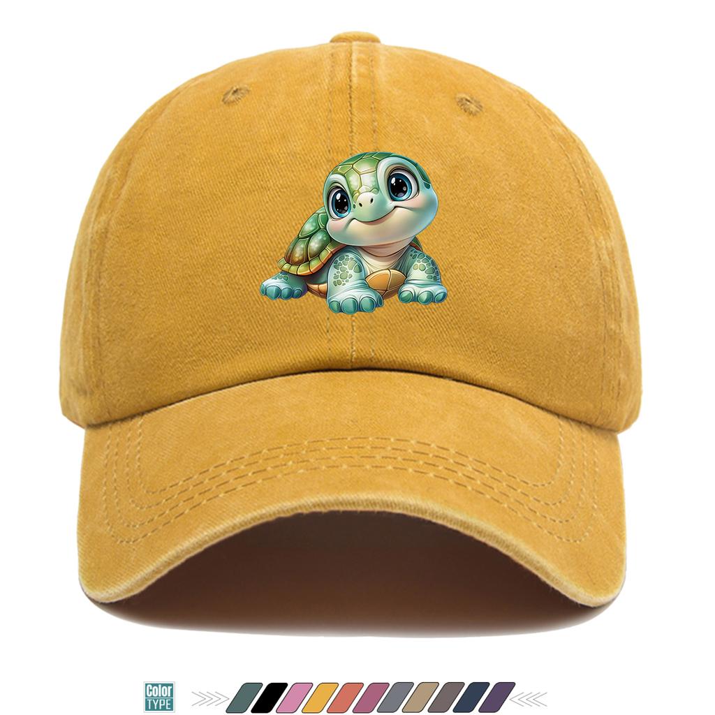 Pc Cartoon Cute Turtle Print Baseball Cap Comfortable Breathable Duckbill Hat Fashionable Cute AgeReducing Design Unisex Ad