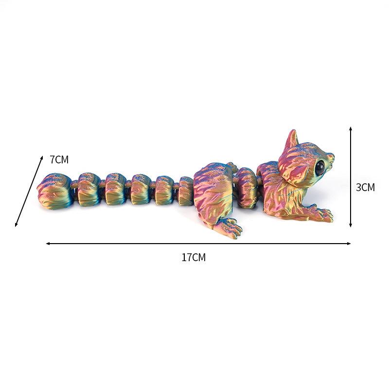 Cute 3D Printing Flying Squirrel Toy Simulation Squirrel Animal Joints Movable Creative Fun Home Decorations Collection Crafts