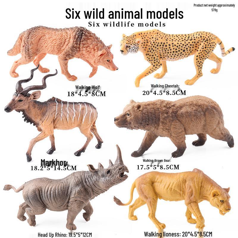 Children's Farm Animal Models: Cow, Pig, Rooster, Donkey, Duck, Cat, Sheep - Plastic Toy Set