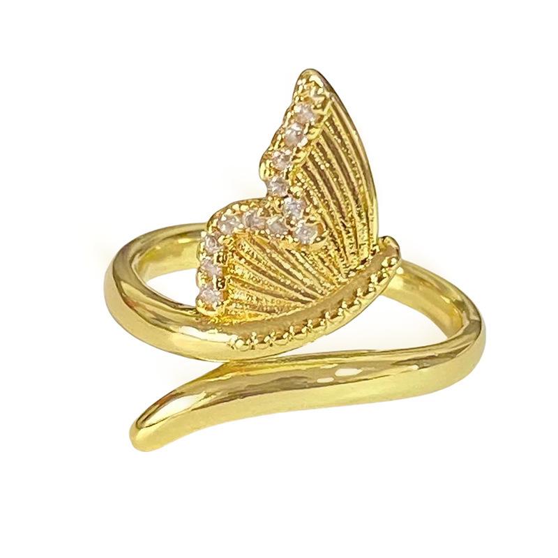 Medieval Vintage Butterfly Series Zir*****Pen Ring Personalized Retro Niche High-End Ring