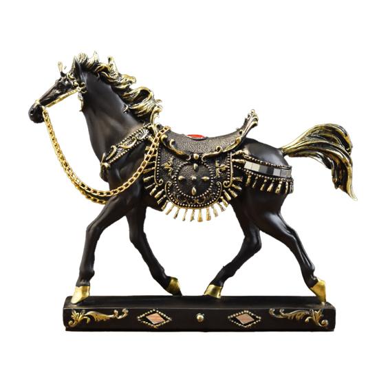 Resin Running Horse Statue Miniature Simulation Pony Figurine Animal Sculpture Home Office Desktop Decoration Ornament