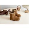 Vintage Korean Style Unisex Kids Winter Fleece Warm Non Slip Mid Calf Boots