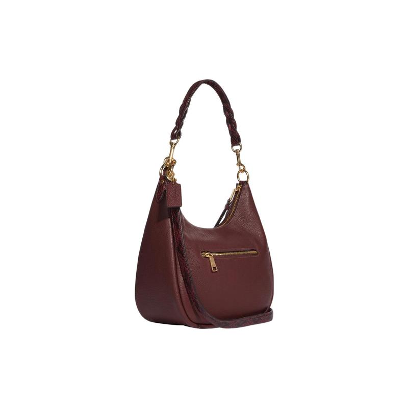 Coach Jules 29 Letter Logo Leather Hand Crossbody Shoulder Bag Women's Burgundy
