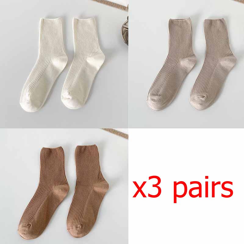 

1/3/4/6 пар женских однотонных носков средней длины весна и осень корейская версия универсальные носки-гольфы Ins трендовые спортивные носки 3 pairs