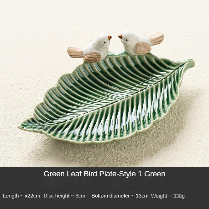 New Cute Bird Dim Sum Tray Ceramic Jewelry Storage Tray Creative Shelf Dim Sum Tray Home Tea Table Desktop Decoration Gifts