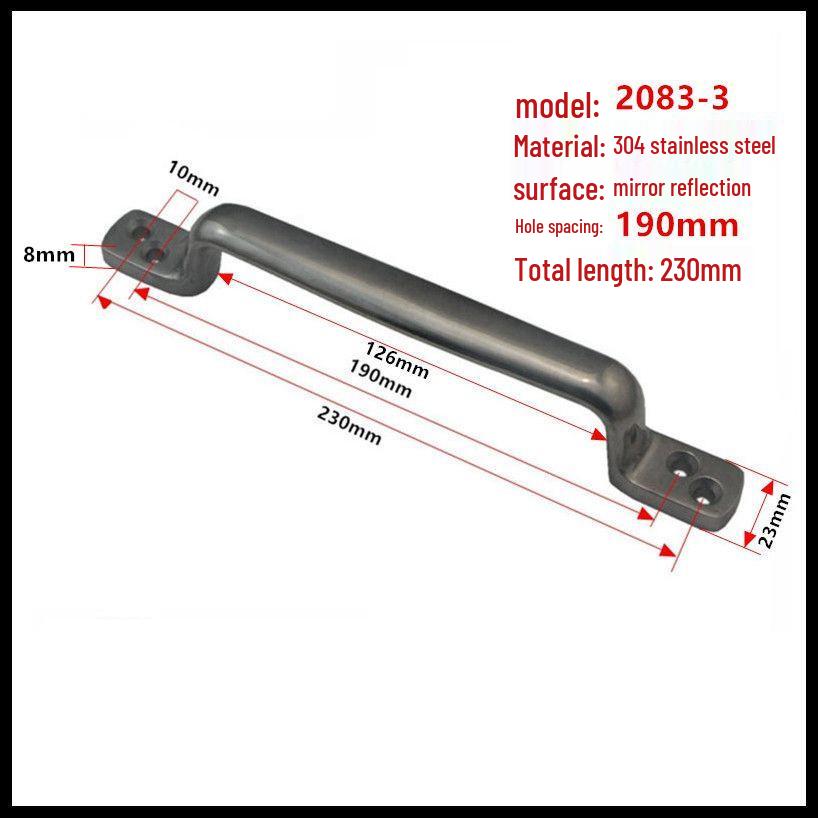 304 Stainless Steel Heavy-Duty Bow-Shaped Surface-Mounted Door Handle