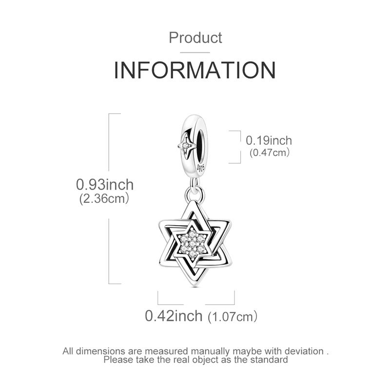 Copper Charms Beads Coffee Hexagram Phone Rings Pendants Fit Women Original Bracelet Diy Jewelry Gift