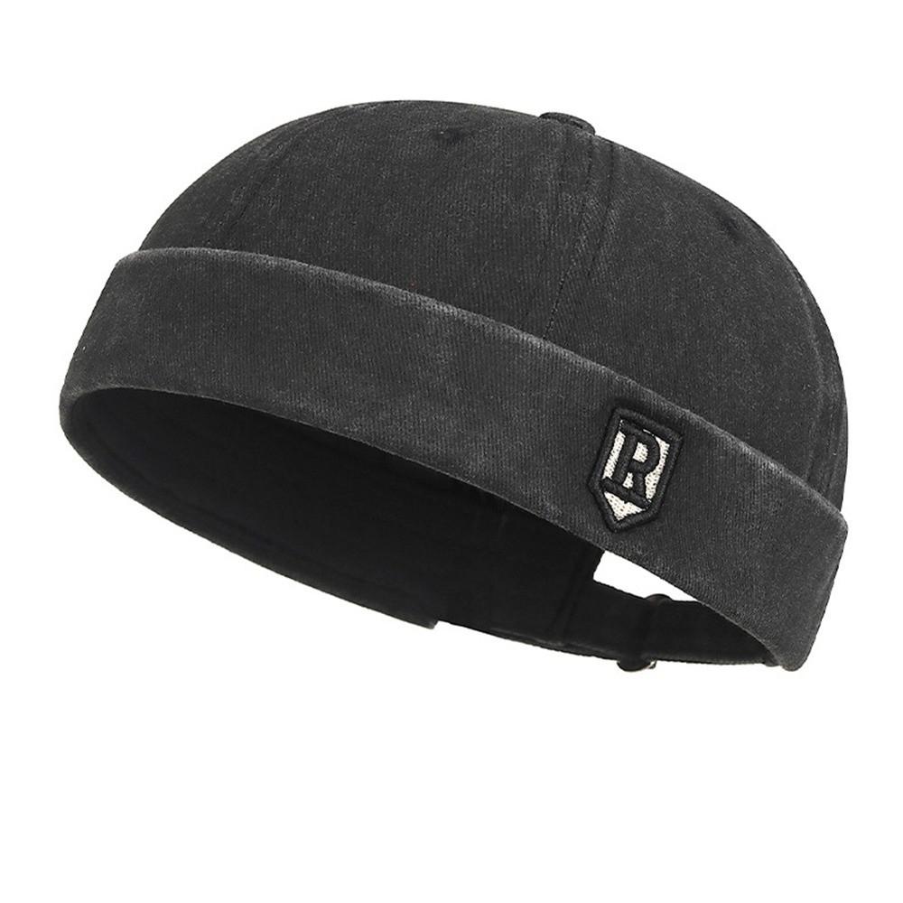 Casual Brimless Hip Hop Hat Cotton Adjustable Beanie Street Hat Multicolor Melon Cap Unisex Men Skullcap Landlord Hat чёрный