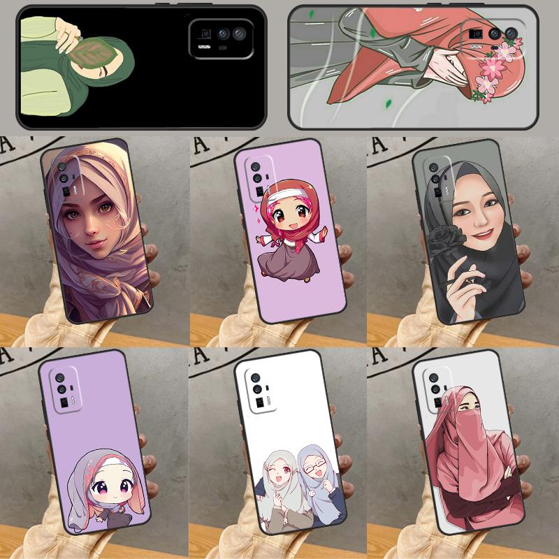 Muslim Arabic Hijab Girl Case For Xiaomi 14T Pro 13T 11T 12T 13 14 15 Ultra POCO X6 X7 Pro X3 X5 M6 F5 F6 Pro Cover