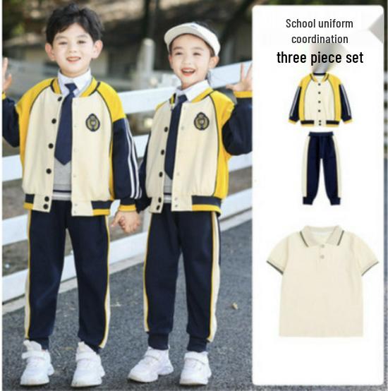 British Style Spring/Autumn Sportswear Three-Piece Set for Primary Students