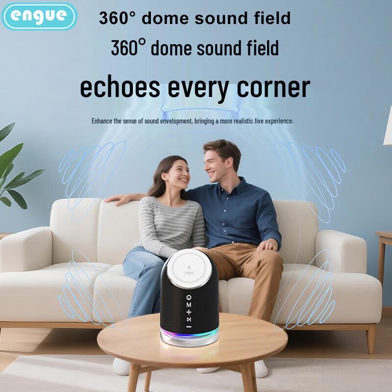 Engoo EG-W11 3-in-1 Bluetooth Speaker with Magnetic Wireless Charger & Ambient Light (CN Version)