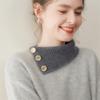 Autumn-Winter Gemstone Button Color Block Cashmere Knit Women's Sweater