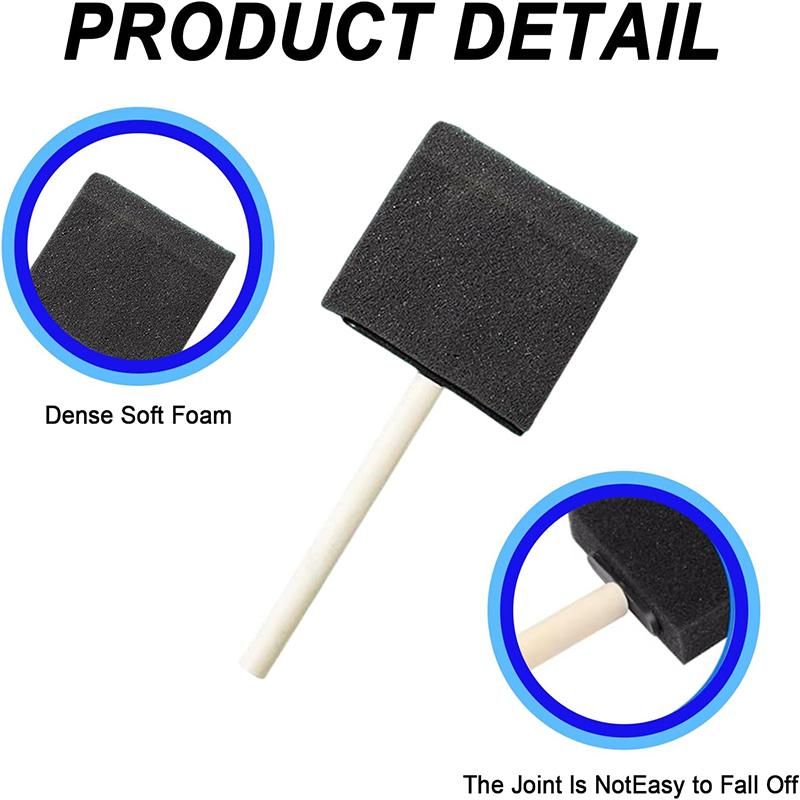 4Pcs Foam Brushes 4 Sizes Sponge Brush Sponge Paint Brushes Set for Painting Staining DIY Craft Projects Foam Paint Brushes Kit