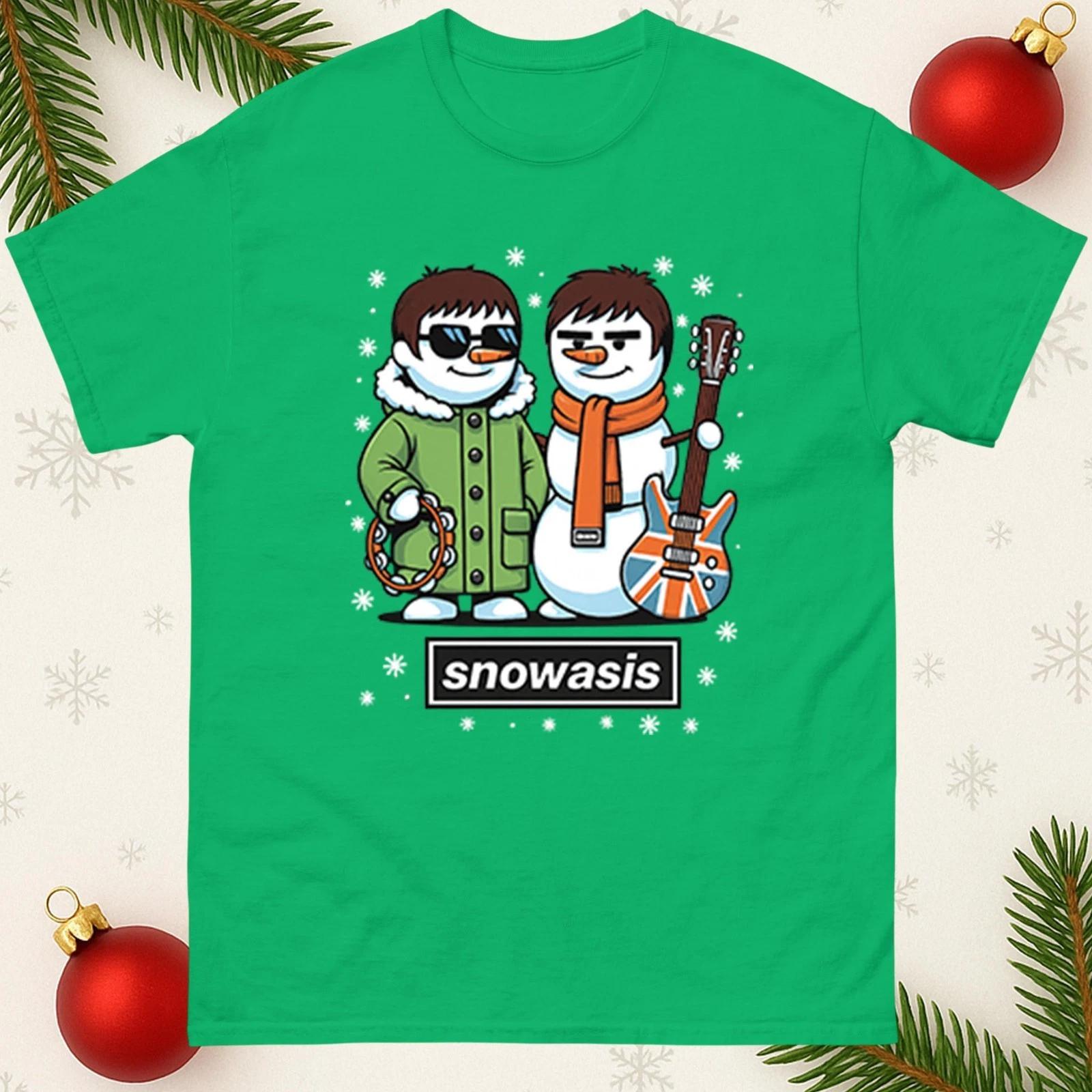 Snowasis Christmas T Shirt, Funny xmas Music Band Spoof T Shirt Gift Top S