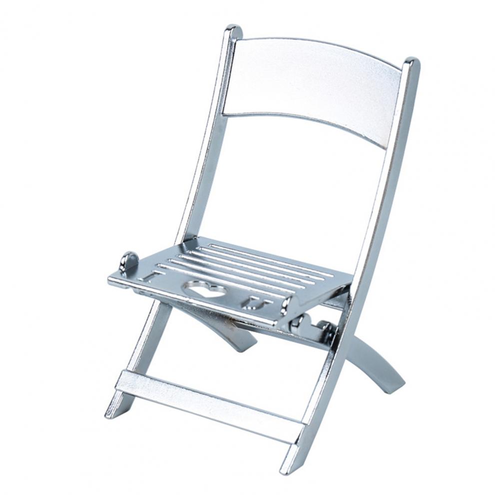 

Держатель для мобильного телефона из алюминиевого сплава, складной, с отверстием для зарядки, в форме креативного кресла, подставка для планшета и телефона серебряный