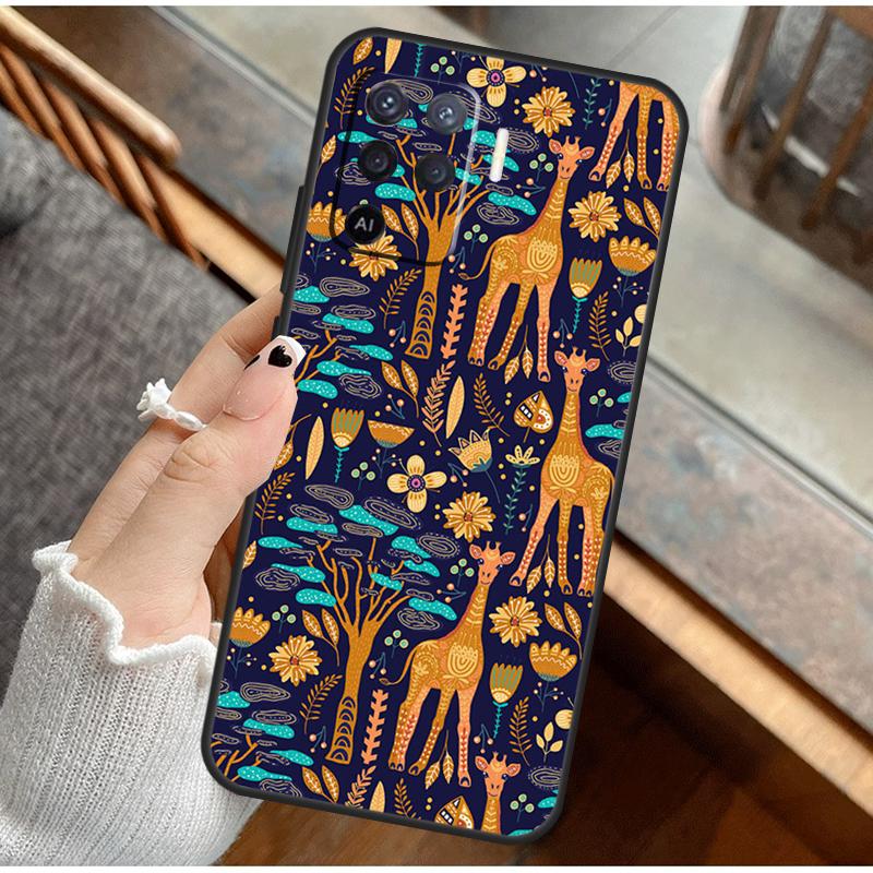 Giraffe Art Phone Case For Oppo A38 A58 A74 A15 A80 A60 A40 A94 A54 A98 A78 A18 A16 A76 A96 A17 A77 A57S