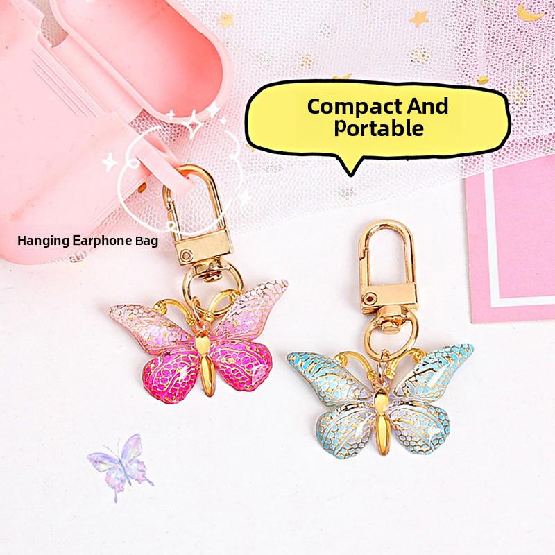 1Pc Alloy Keychain Charm Keychain Bag Women'S Gift Butterfly Keychain Backpack Multi-Color