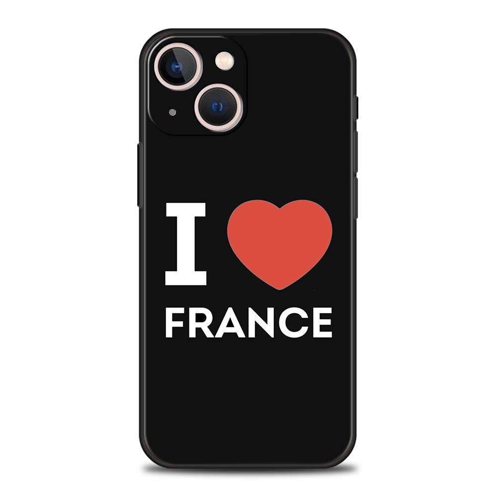 Luxury Phone Case For Apple iPhone 11 15 14 Pro MAX 12 13 7 8 Plus X XR XS MAX SE Silicone Black Cover Funda France flag