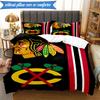 3PCS Chicago-Blackhawks Logo Bedding Set,Including 1pc Duvet Cover And 2pcs Pillowcases Perfect for Bedroom, Dormitory, Fan Christmas Gift