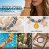 Bohemian Blue Crystal Beaded Bracelet for Women Gold Color Tone Starfish Sunflower Charms Elastic Hand Chain Summer Jewelry Gift