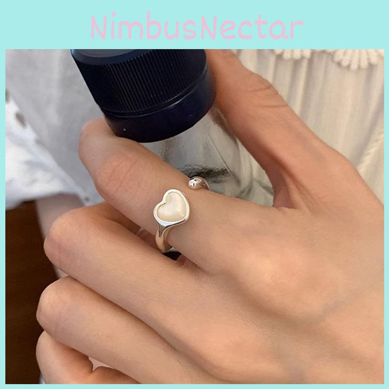 Stylish Korean Minimalist Heart Shaped Ring For Women Adjustable Fashion Accessory