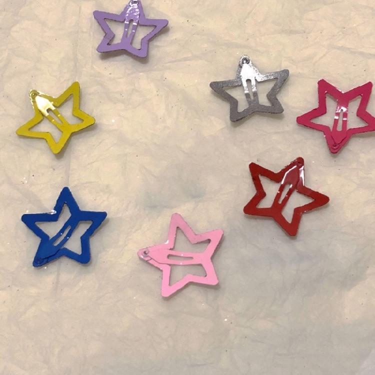 Metal Hairpin Five-pointed Star Hair Clip Girl Barrettes Children Side Clip