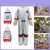 Bsrlons Kinder Silber Astronautenkostüm Für Sportspiele Und Cosplay Raumanzug Mit Pilotenoutfit