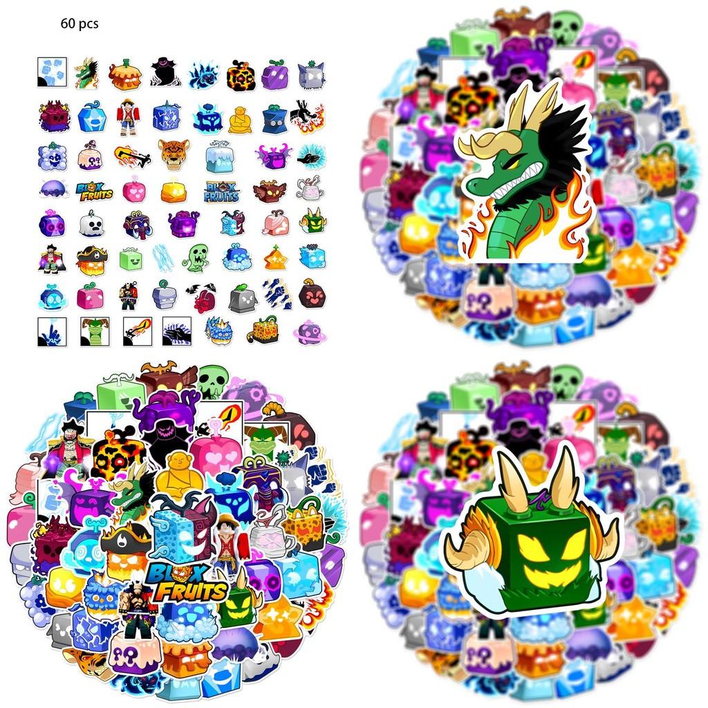 Set Vibrant și Durabil de Stickere Blox Fruits Pentru Decor Personalizat