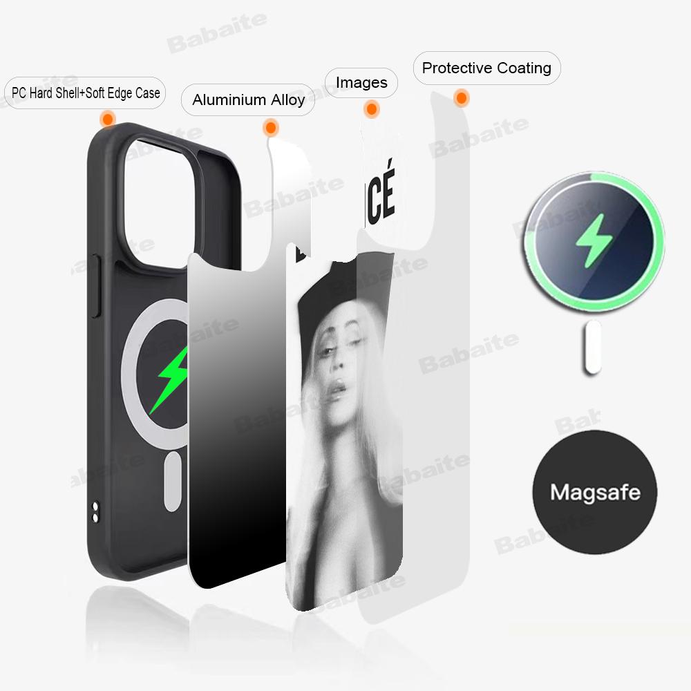 B-Beyonce Hot Singer Phone Case Magnetic Case For IPhone 16 14 13 12 11 15 Pro Max Plus For Magsafe Wireless Charge Cover