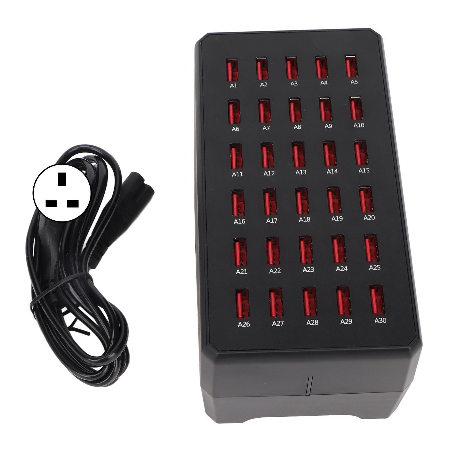 

150 Вт 30-портовая USB-зарядная станция Несколько настольных USB-зарядных устройств для сотовых телефонов и цифровой техники UK Plug