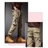 Men multi flap pocket cargo jogger pants drawstring ankle solid army green outdoor street casual trousers