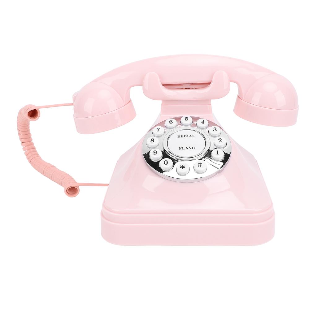Retro Telefon Obrotowy z Tarczą Czysty Głos Przechowywanie Numerów Vintage Telefon Stacjonarny Staromodny Telefon Przewodowy do Domu Kawiarni