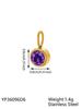 CARLIDANA Waterproof 12 Month Crystal Birthstone 14K Gold Plated Stainless Steel 8MM Birthstone Bezel Pendant DIY Charm