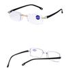 New Frameless Border Blue Reading Glasses Stall Glasses Men's Integrated Ultra-light Farsighted Glasses