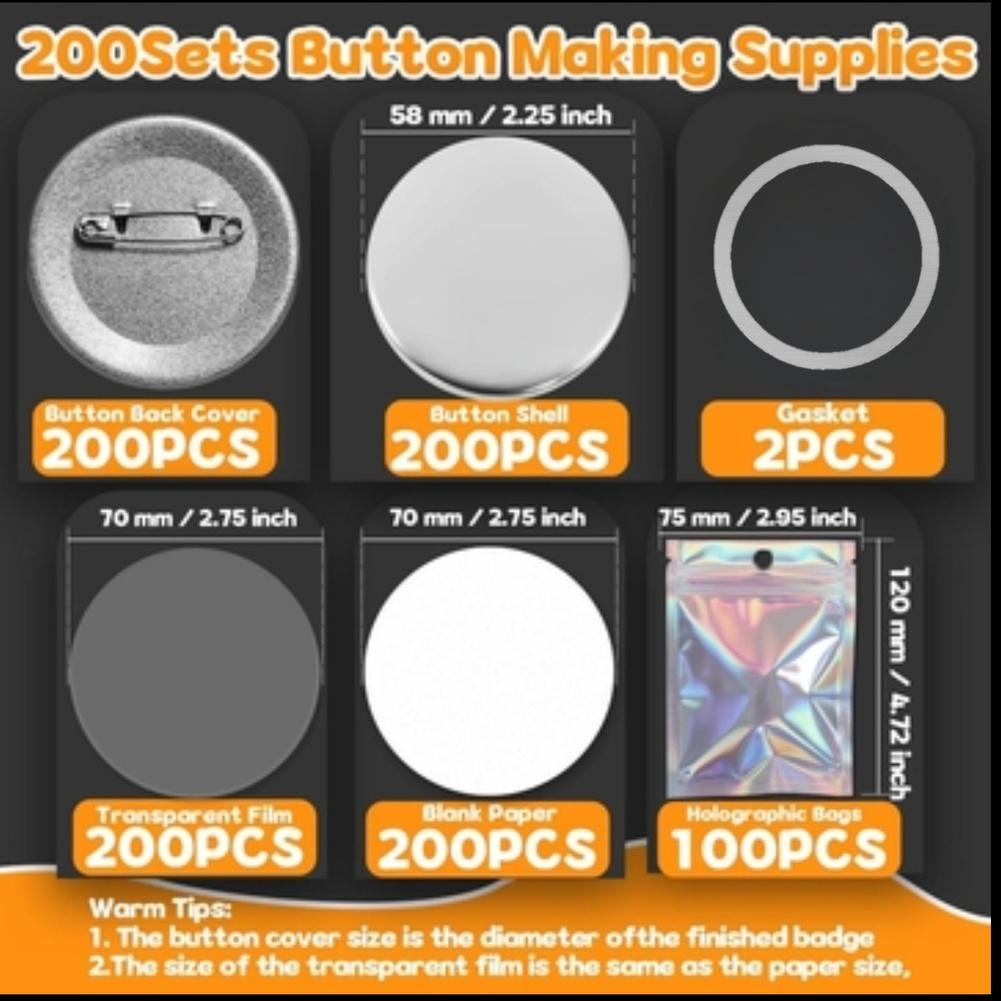 DIY Badge Sheets Button Blanks For Craft Fairs Customizable Badge Making Tools Button Maker Supplies Consistent Thickness