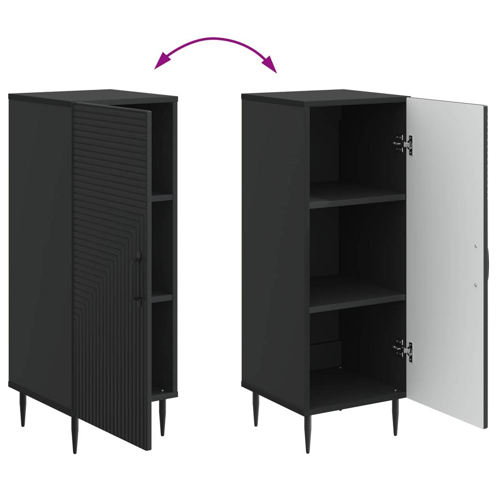 Sideboard In Black 33 X 34.5 X 89.5 Cm Particleboard