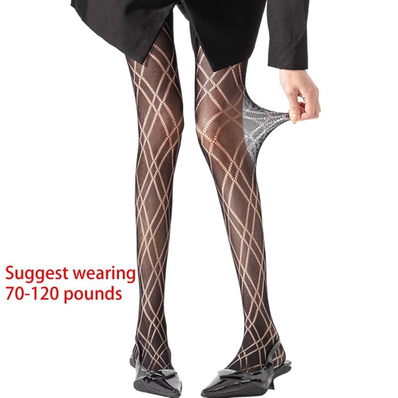 Gemusterte Strumpfhosen Netzstrumpfhosen mit Rautenmuster Leggings mit kleinem Lochmuster Netz-Pantyhose Party Clubwear