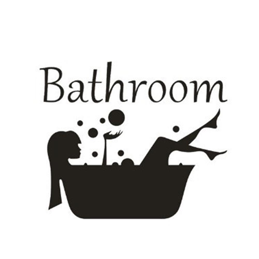 Bathroom Art Decal Bath Time Vinyl Door Sticker Creative Home