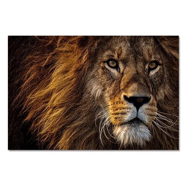 Modern Lion Family Wall Art Canvas Painting Print Posters Nature Animal Tiger Mural Pictures for Living Room Home Decoration