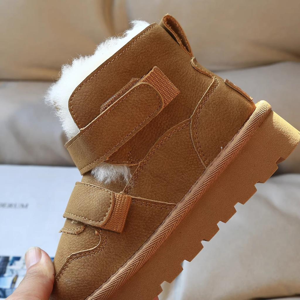 Children's Fur Snow Boots Boys' Plush and Thickened Short Boots Girls' Warm Cotton Boots