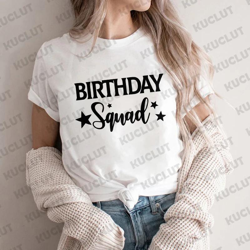 Papa, Mama, Schwester, Bruder des Geburtstagskinds Party-T-Shirt Familie passendes Outfit Harajuku Kleidung Unisex Tops Kurzarm-T-Shirts