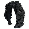 Exquisite Velvet Floral Diamond Headband: Sparkly High-Top Hair Accessory for Women - Perfect for Banquet and Prom.