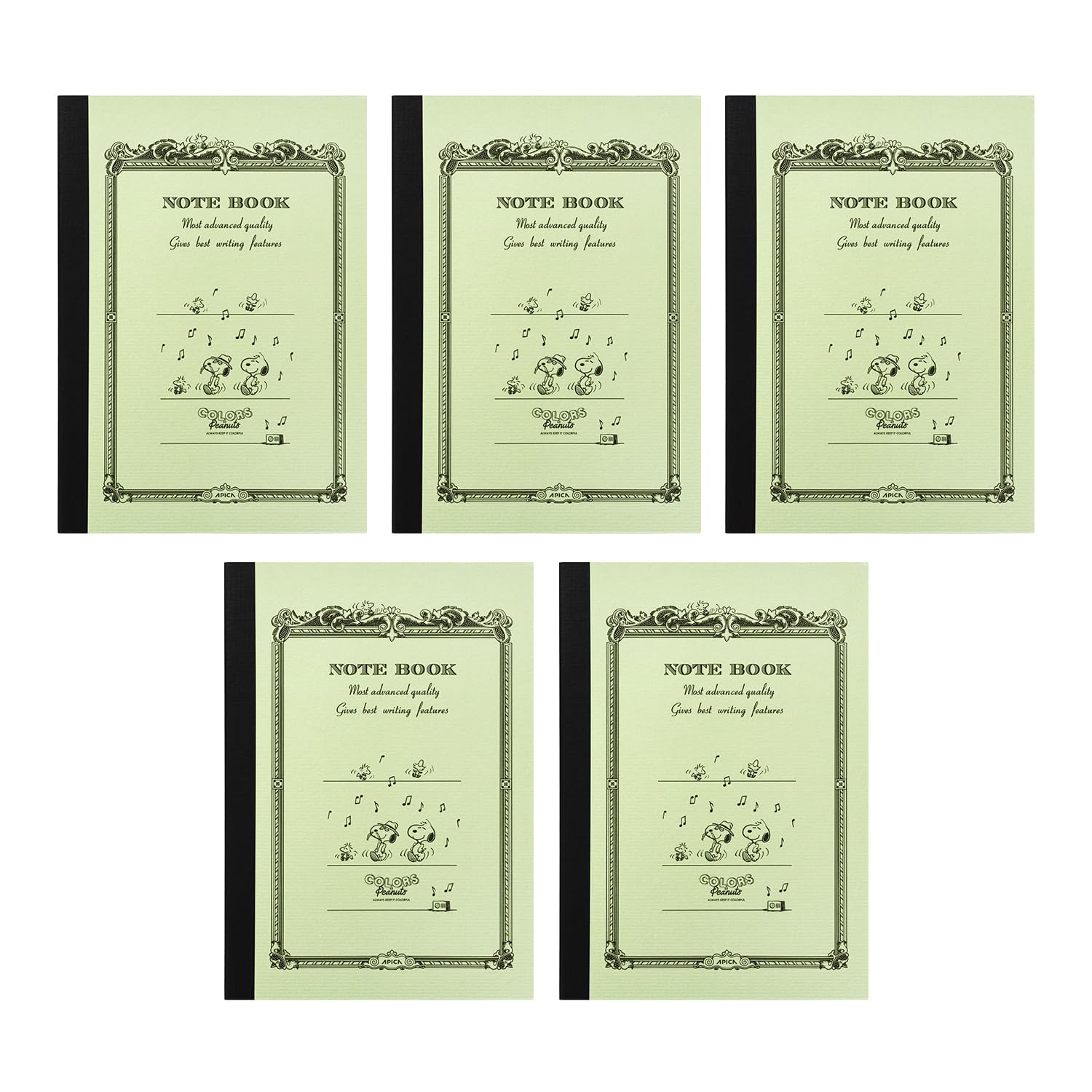 

Apica Notebook CD Notebook PEANUTS COP Spike A5 CDP11SP5T 5-Pack зелёный